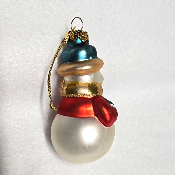 3 Vintage Christmas Ornaments Set Snowman 3½" Glass Christmas Tree Decor Holiday - Picture 11 of 16